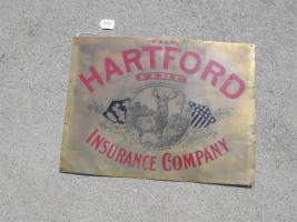 Hartford Insurance Company Brass Sign. 19 7/8x15.