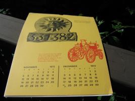 Calendar for 1972. Heavy cardboard with 2 months