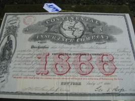 Continental Insurance Company Certificate No 7894.