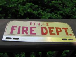 Large Auto Tag - Badge. P.T.H. #5 Fire Department