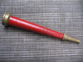 Brass Nozzle. 14 7/8 long. 2 3/8 diameter at big