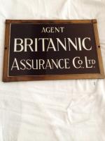 Britannic Assurance Co., Ltd. Glass Sign. Black B