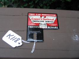 Auto Tag/Badge. This Car Protected. Cappers Nati