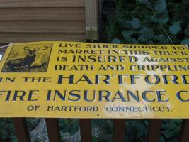 Hartford Fire Insurance Co. Sign. Tin. Yellow Ba