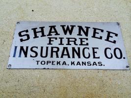 Shawnee Fire Insurance Co. Topeka, Kansas. Tin.