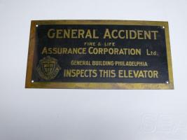 Elevator Inspection Notice Sign. General Accident