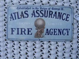 Atlas Assurance Fire Agency. Porcelain enameled o