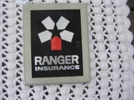 Ranger Insurance Plaque. 9 7/8x8. 3/4 inches wid