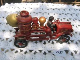 Toy. Miniature Fire Engine. Metal. 8 inches lo