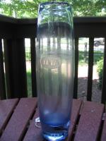 INA. Thick Glass Tall Vase. Heavy. Light Blue Co