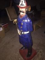 Old-time Firefighter Painted with a Heavy Coat ove