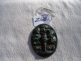 Miniature Fire Mark of the Green Tree. 3 x 2 1/4.