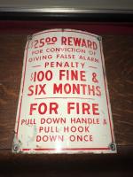 Detroit Fire Alarm Box Reward Sign. Curved. Would