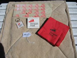 Fireman's Fund Various Items. Stickers, Napkins,