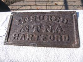 Aetna Insurance Company Fire Mark. Rectangular. T