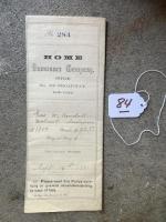 #084 Home Insurance Policy. Effective 1891 for Indiana Property.