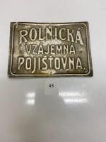 143 Firemark, Foreign Rolnicka Vzajemna Pojistivna (Czechoslavakia), BU1202. Aluminum