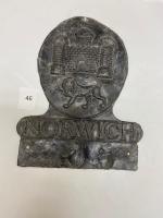 146 Firemark, Foreign Norwich General ASsurance, BU698. Lead. 3 digit policy #.