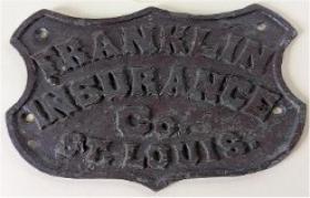 Franklin Insurance Company, Saint Louis, MO, B268, zinc, issued 1855, rare