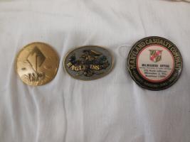 3 paperweights - Eagle (Franklin Mint), Maryland, and USF&G
